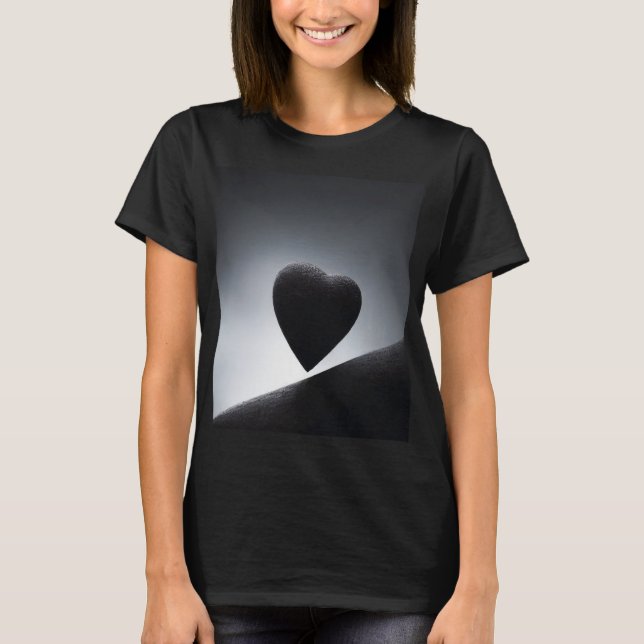 Camiseta Cardíaco à luz da lua Shape Night Sky (Frente)
