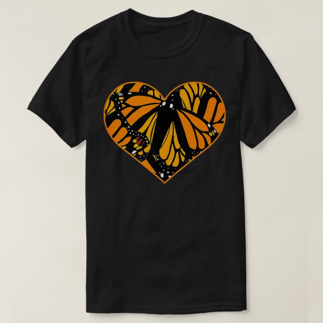 Camiseta Cardíaco Legal da borboleta Monarch Wing  (Frente do Design)