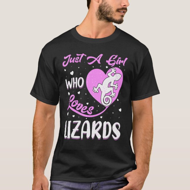Camiseta Cardíaco Lizard Apenas Uma Menina Que Ama Lagartos (Frente)