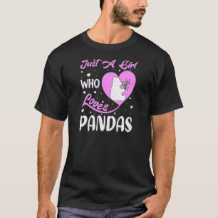 Camiseta Cardíaco Panda Apenas Uma Menina Que Ama Pandas