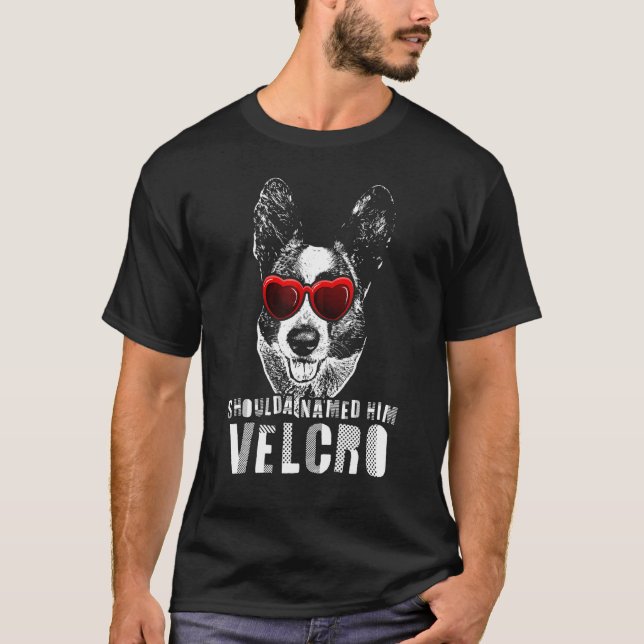 Camiseta Cárdigan com Velcro Cão Welsh Corgi (Frente)