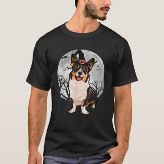 Camiseta Cardigan Galês Corgi Cachorro Bruxa Chapéu Hallowe
