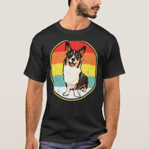 Camiseta Cardigan Galgo Corgi Galês do Pôr do Sol Vintage R