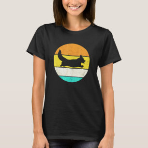Camiseta Cardigan Pembroke Welsh Corgi Silhueta Retro Vin