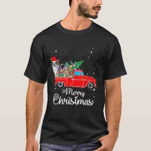 Camiseta Cardigan Welsh Corgi Anda Caminhão Vermelho Natal 