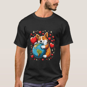 Camiseta Cardigan Welsh Corgi Cachorro Dia da Terra Abraço