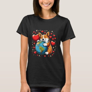 Camiseta Cardigan Welsh Corgi Cachorro Dia da Terra Abraço