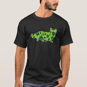 Camiseta Cardigan Welsh Corgi Dia de São Patrício Leopard S