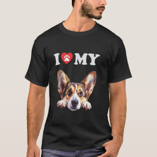 Camiseta Cardigan Welsh Corgi Eu Amo Meu Cachorro Amor Cach