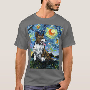 Camiseta Cardigan Welsh Corgi Starry Night Dog Art de Aja