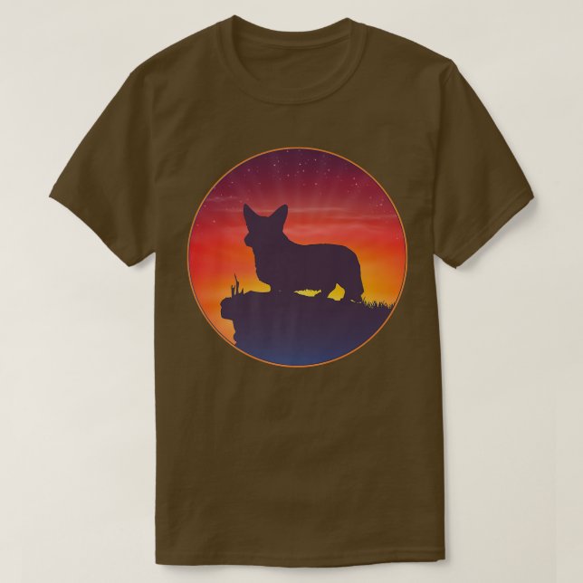 Camiseta Cardigan Welsh Corgi Sunset  (Frente do Design)