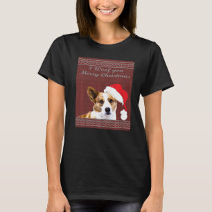 Camiseta Cardigan Welsh Corgi Ugly Sweater Festa de Natal