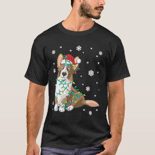 Camiseta Cardigan Welsh Corgi Wrapped In Christmas Lights D