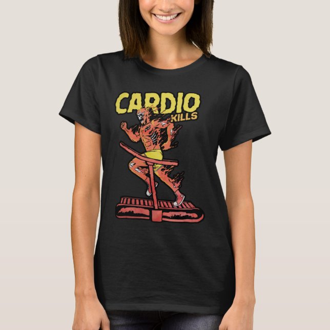 Camiseta Cardio Kills Skeleton Skull  Running Marathon Runn (Frente)