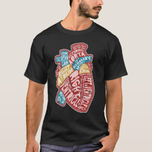 Camiseta Cardiologia do Coração Humano Anatômico Cardiologi
