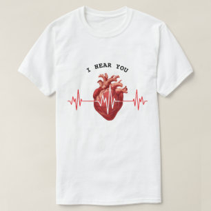 Camiseta cardiologista médico do coração cardiologia Eu Ouç