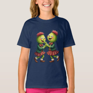 Camiseta Cardos Escoceses Vestindo Xadrez Dançando Ceilidh