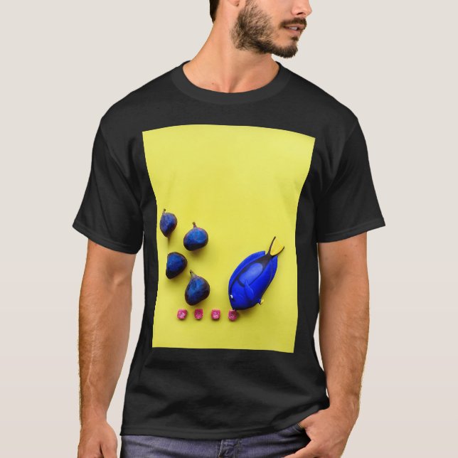 Camiseta cardume de peixe cirurgião azul (Frente)