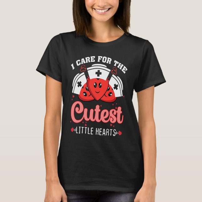 Camiseta Care For Cutest Little Hearts Nurse Valentines Day (Frente)