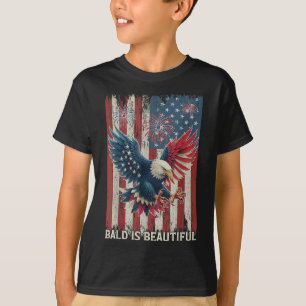 Camiseta Careca É Belo Águia Bandeira Dos EUA Patriótico 4