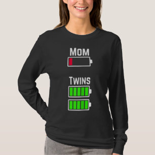 Camiseta Carga de bateria fraca da mãe gêmea penteada