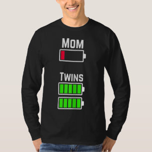Camiseta Carga de bateria fraca da mãe gêmea penteada