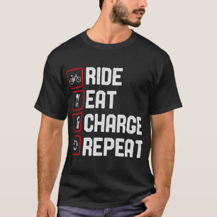 Camiseta Carga De Comida Repetida E-Bike Engraçado