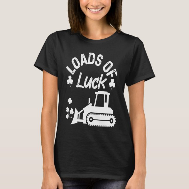 Camiseta Carga De Sorte De Dia de São Patrício De Shamrock  (Frente)