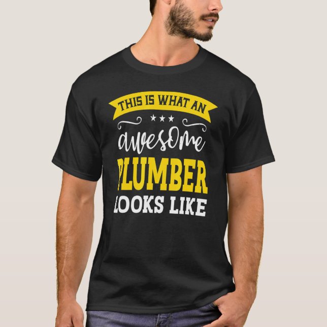 Camiseta Cargo do Plumber Título do Funcionário Funny Worke (Frente)