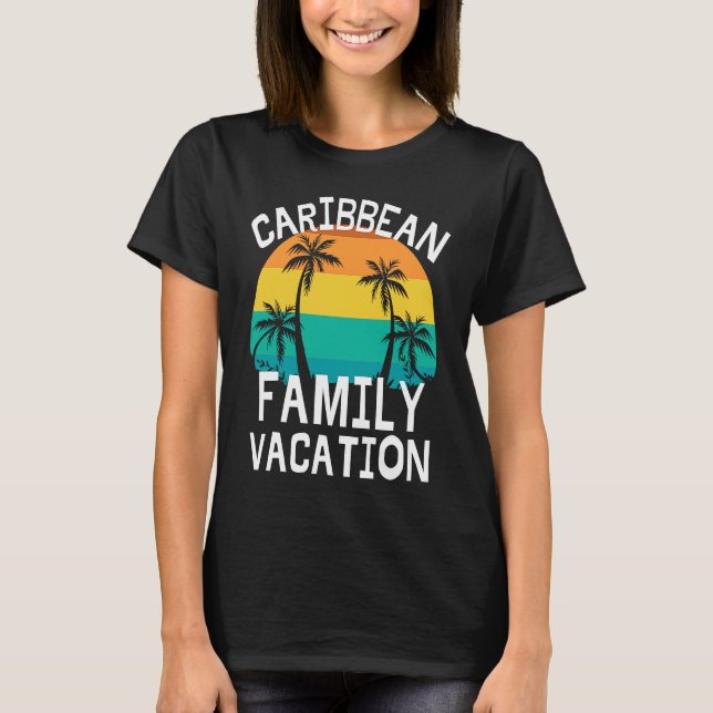 Camiseta Caribbean Family Vacation Trip Men Women Kids Matc (Frente)