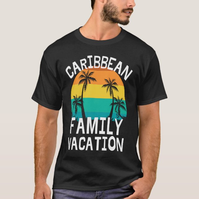 Camiseta Caribbean Family Vacation Trip Men Women Kids Matc (Frente)
