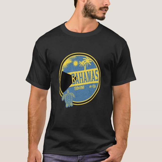 Camiseta Caribe Bahamas Bimini Vintage Vacage Tropical (Frente)