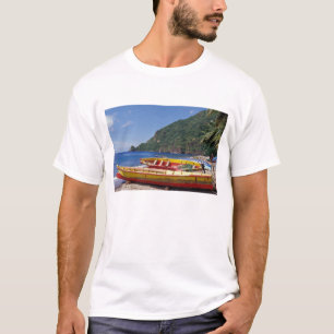 Camiseta Caribe, BWI, Santa Lúcia, Barcos à vela, Soufriere