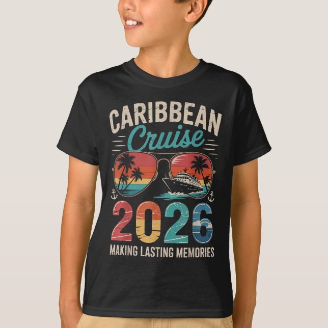 Camiseta Caribe Cruise 2026 Filiação de Viagem de Férias (Frente)