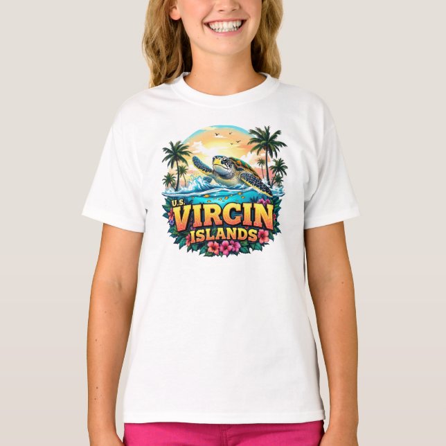 Camiseta CARIBE das Ilhas Virgens dos EUA (Frente)