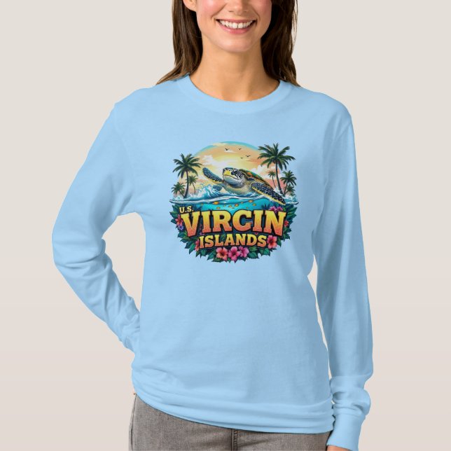Camiseta CARIBE das Ilhas Virgens dos EUA (Frente)