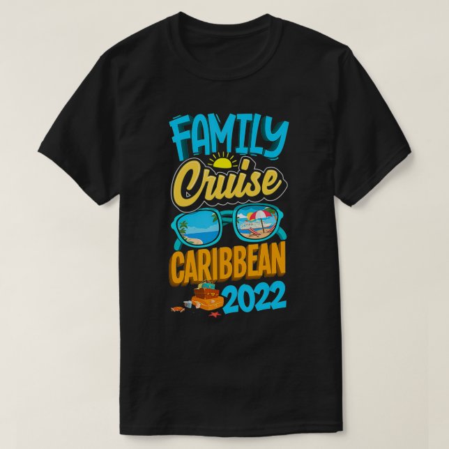 Camiseta Caribe de Cruzeiro Familiar 2022 Homens Mulheres M (Frente do Design)