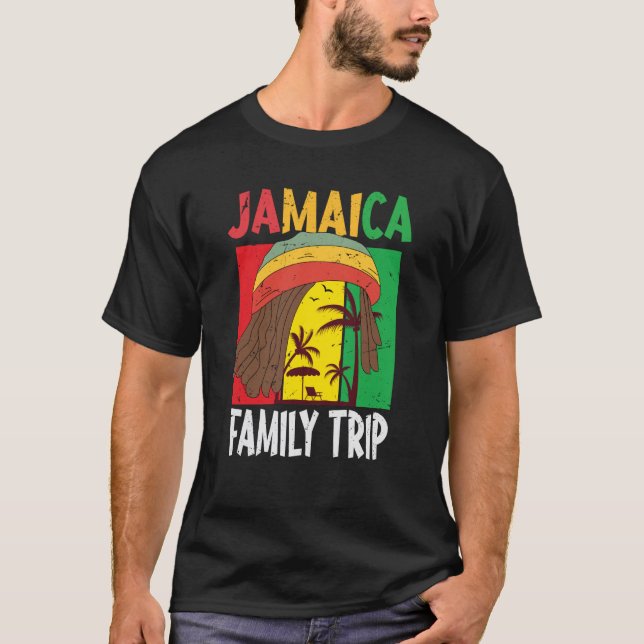 Camiseta Caribe de Férias Jamaica da Família Jamaica (Frente)