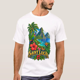 Camiseta Caribe do Patrimônio de Santa Lúcia