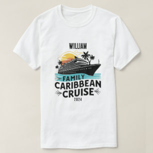 Camiseta Caribe Familiar Nome Personalizado Ano