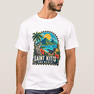 Camiseta caribenha de Saint Kitts e Nevis de meado