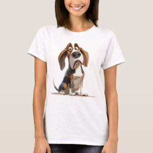Camiseta Caricatura Bela E Engraçada De Na moda De Um Basse