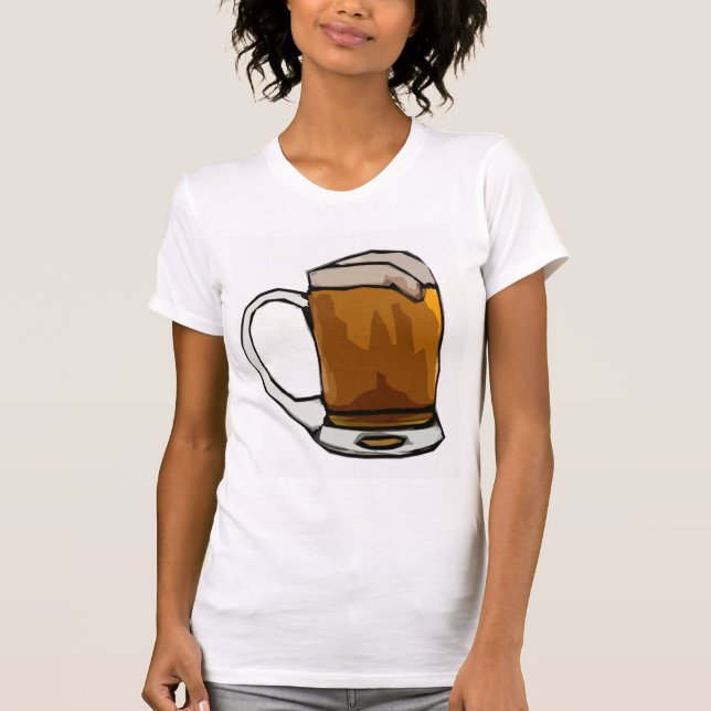 Camiseta Caricatura Da Caneca De Cerveja (Frente)