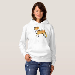 Camiseta Caricatura de Cão de Cartoon Vermelho Shiba Inu