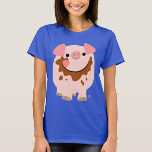 Camiseta Caricatura De Chocolate Cujo Porco Mulher-Camisa