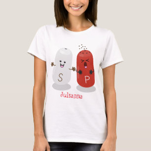 Camiseta Caricatura de couve-salgada e pimenta