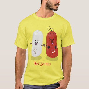 Camiseta Caricatura de couve-salgada e pimenta
