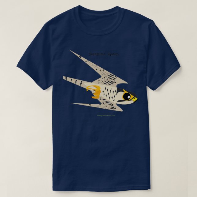 Camiseta Caricatura de mergulho Peregrine Falcon (Frente do Design)