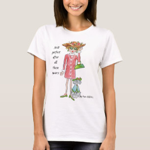 Camiseta Caricatura De Mulher Confiante E Perfeita