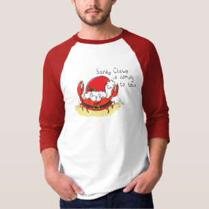 Camiseta Caricatura de Papais noeis de Natal Engraçado
